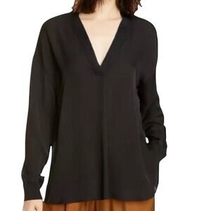 Vince small silk side split curve hem blouse tunic top TLS2 2787
